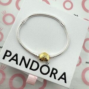 Pandora Silver Bracelet with Gold Charm